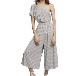 Anthropologie Maeve Jamie Wide Leg Jumpsuit One Shoulder Stretch Jersey Size XS